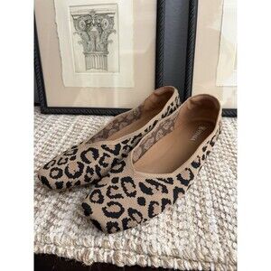 VIVAIA Margot 2.0 Dark Leopard Square Toe V Cut Flats Sz EU 41 US
